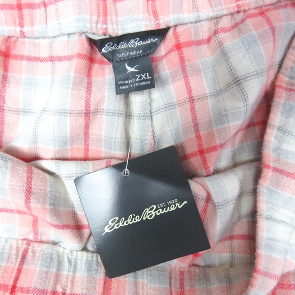 NEW Eddie Bauer Pink Plaid Flannel Pajamas - Picture 3 of 3